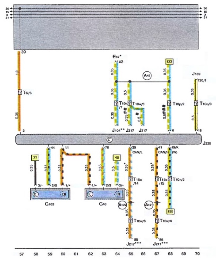 Электросхема блока управления Мотроник, блока управления автоматической ...