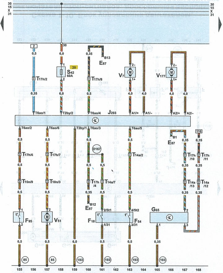 Схема 1-12. Термореле вентилятора обдува радиатора (Ауди А6 С5 Allroad ...