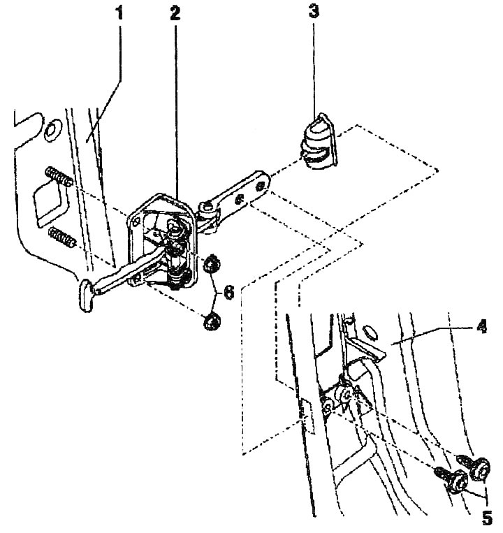 Снятие и установка ограничителя открывания задней двери (Ауди А2, 1999 .