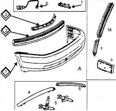 Как снять передний бампер ауди 100 с4 Front bumper and grille (Audi 100 C4, 1990-1994 / Body / Body repair) AudiManual