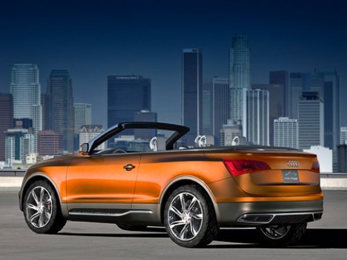 Мягкая крыша четырёхместного концептуального Audi Cross Cabriolet quattro убирается в «ящик» позади…