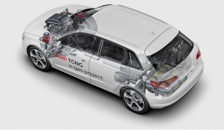 A3 Sportback TCNG тратит в среднем 3,6 кг метана на 100 км, выбрасывая в воздух менее 100 г…