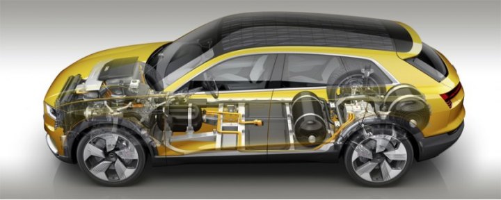 В концепте h-tron quattro установлены три баллона, рассчитанных на давление 700 бар. Запаса…