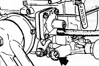 Рис. 1. Регулировочный винт частоты вращения холостого хода
