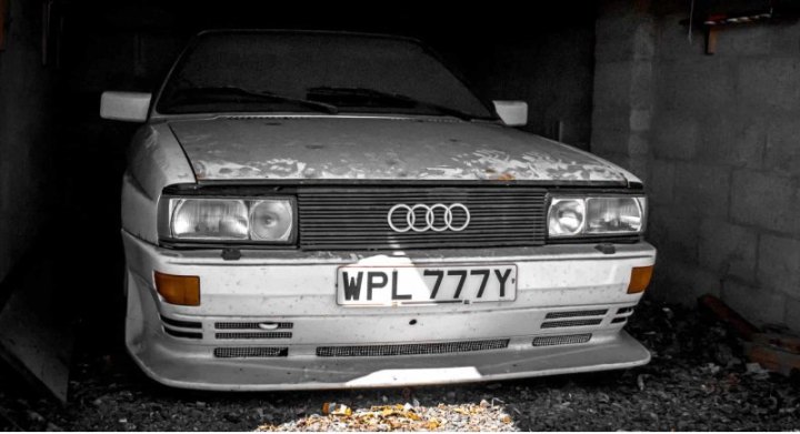 Audi Quattro Turbo 1982 года выпуска, который простоял в сарае почти 30 лет, показали на видео