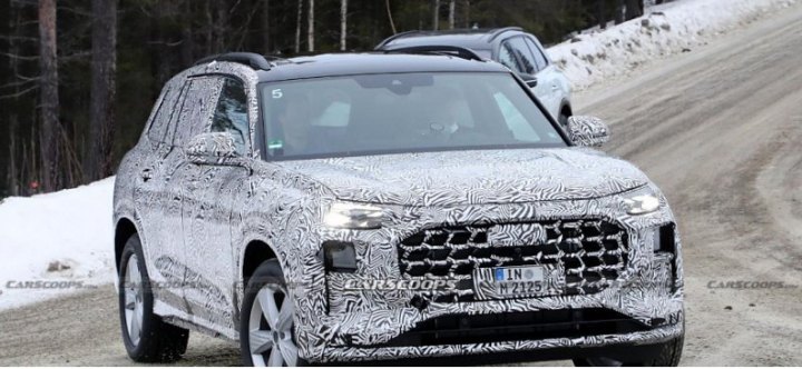 Кроссовер Audi Q9 2023 года показал серийные фары на новых шпионских фотографиях