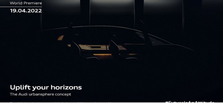 Марка Audi представит электрический концепт Audi Urbansphere 19 апреля 2022 года