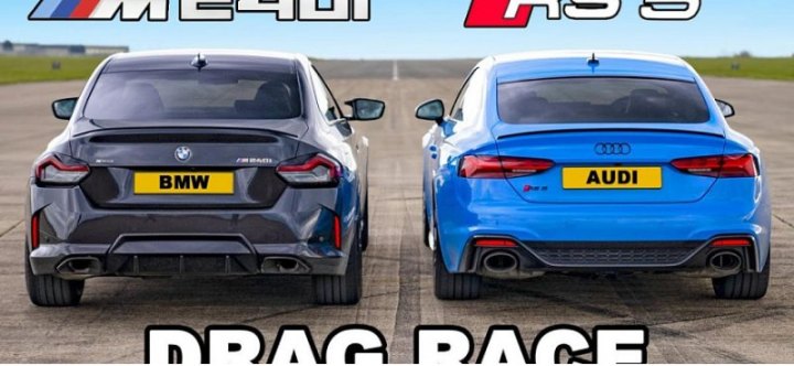 Audi RS5 пытается обогнать мощное купе BMW M240i в дрэг-рейсинге