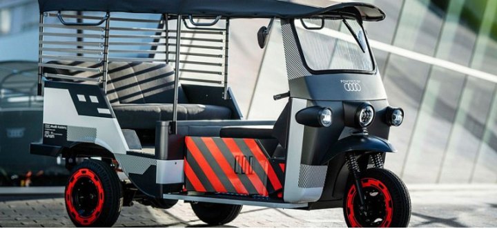 Компания AUDI представила электрическую рикшу для Индии с аккумуляторами от электрокара e-tron