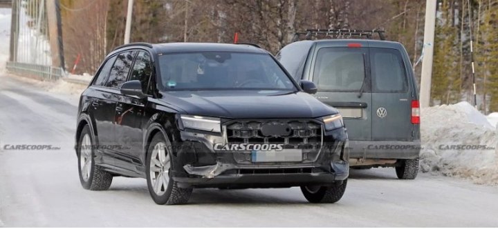 Обновленный кроссовер Audi Q7 2024 года попал на последние шпионские снимки перед показом
