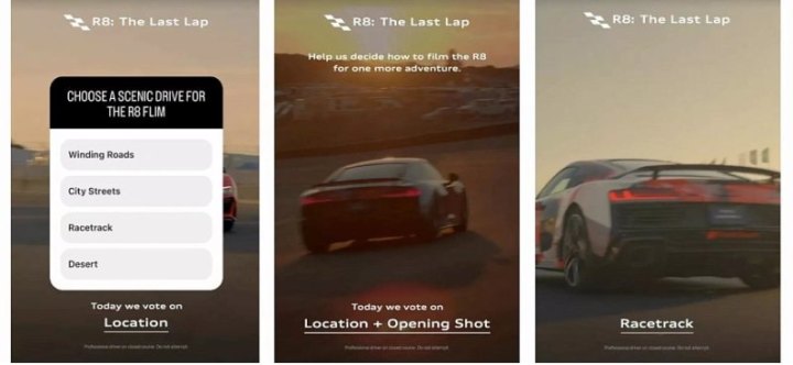 Audi прощается с Audi R8 с помощью тизерного видео, за которое автолюбители могут проголосовать