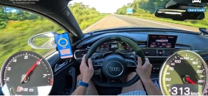Редкий Audi RS6 Nogaro Edition от ABT разогнался до 312 км/ч на автобане