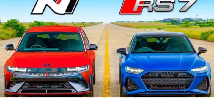 Кто окажется быстрее - электрический Hyundai Ioniq 5 N или Audi RS7 Performance с ДВС