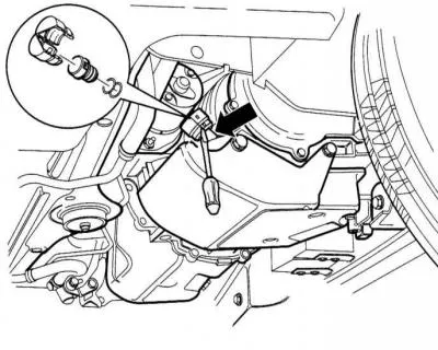 14. Hang a reservoir of the correct specification ATF from the bonnet. The illustration shows the…