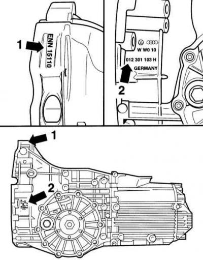 Где написана маркировка двигателя Vehicle identification numbers (Audi A4 B6, 2000-2006 / General information / Ve