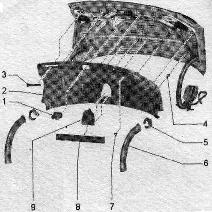 1. Trunk lock trim.