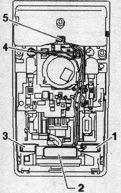 1. Мікрафон (сіні) да блока кіраван. электронікай камунікацый 1 «J794».