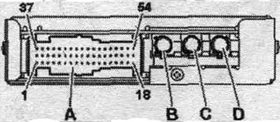 А. Шматкантактны раз'ём, 54-кантактны (Т54b).