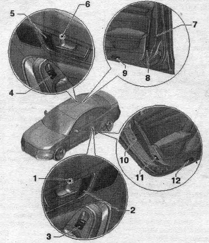 1. Lampa światła tylnego. lewe drzwi «L110».