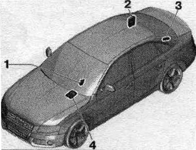 1. Перамыкач права доступу і запуску рухавіка «Е415»; месца ўстаноўкі: у пан. упраў, з кіроўчага…