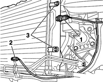 5. Odvojite konektor (1) tlačnog releja klima uređaja.