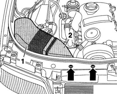 2. Uklonite vijke (strelice na priloženoj ilustraciji).