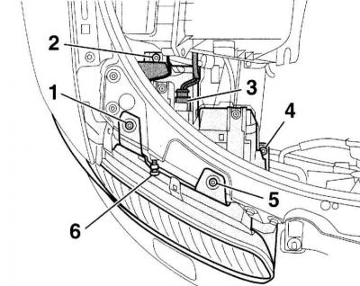 5. Remove screws (1) and (5).