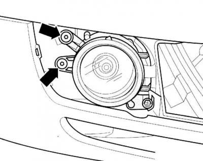 2. Remove the screws (arrows in the accompanying illustration), disconnect the headlight from the…