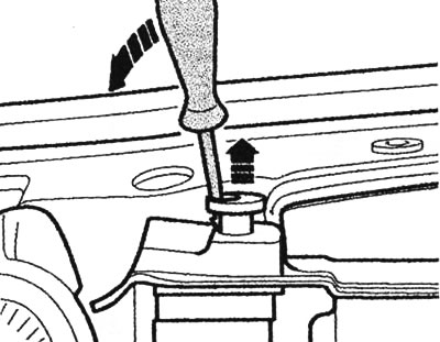 Da biste uklonili radijator iz nosača, morate otključati i povući oba pričvrsna vijka