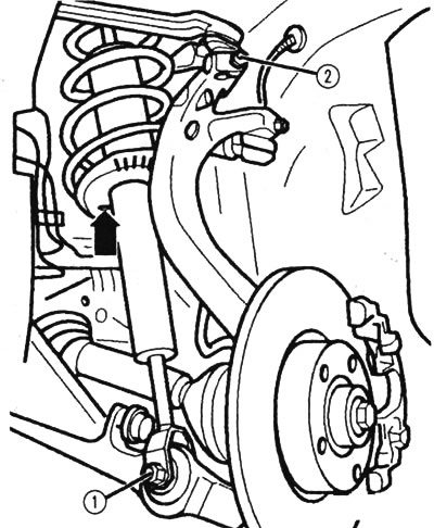 Kada pritežete maticu, gurnite obje gornje poluge ovjesa dolje što je više moguće