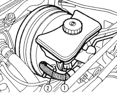 Skinite konektor s senzora plovnog prekidača 1 i vakuumskog crijeva 2