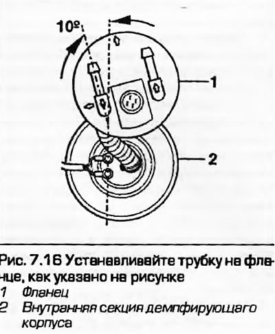 16. Калі фланец здымаўся з помпы, далучыце прамежкавую сілкавальную трубку і зацягніце хамут (мал.…