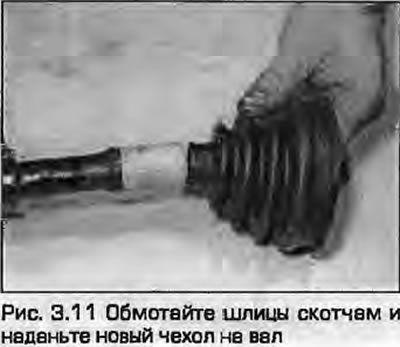 11. Omotajte klinove osovine trakom i stavite novi poklopac (Sl. 3.11). Uklonite traku.