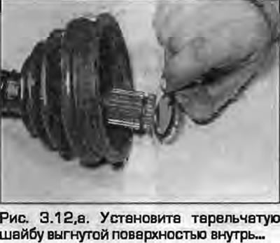 12. Ugradite podlošku diska sa zakrivljenom površinom prema unutra, a zatim čahuru s ravnom…