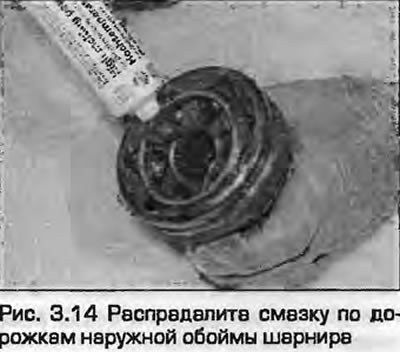 14. Raširite mast preko šarke, zatim istisnite preostalu mast u prtljažnik (Sl. 3.14).