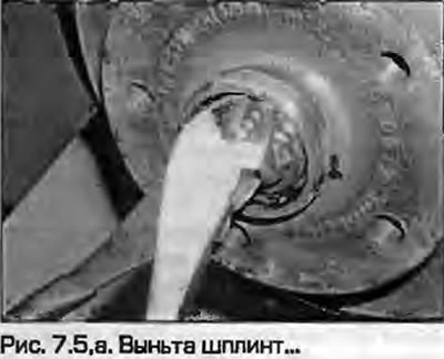 5. Uklonite rascjepka s matice glavčine i skinite pričvrsni prsten. Bacite rascjep, potreban je…