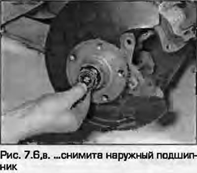 6. Otpustite maticu stražnje glavčine i uklonite nazubljenu podlošku. Uklonite vanjski ležaj…