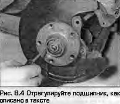 4. Polako zatežite maticu dok ne dodirne potisnu pločicu. Dok zatežete maticu, okrenite glavčinu…