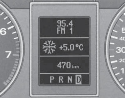 16.1. Središnji zaslon s indikacijom radija, temperature, rezerve snage i AT načina rada