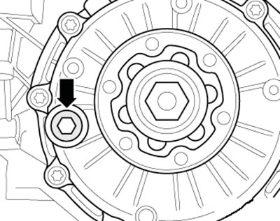 4.36. Korek wlewu oleju CVT przedniego mechanizmu różnicowego