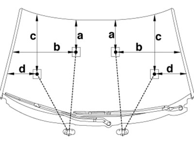 7.1a. Dimenzije za podešavanje mlaznica za pranje vjetrobranskog stakla (mm)250 + 275; b 465 + 490;…
