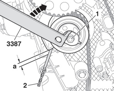 10.32. Setting the gap between the lever and the tensioner housing