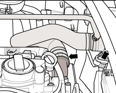16.9b. Front left coolant hose