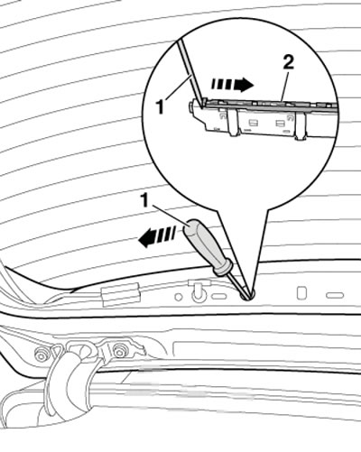 7.5. Премахване на горната фиксация на стоп светлината на моделите Station Wagon
