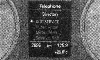 Image of the display of the information system. for the driver.