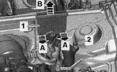 Разблокировать фиксаторы «стрелки А» и снять направляющую кабеля «1» по направлению вверх «стрелка…