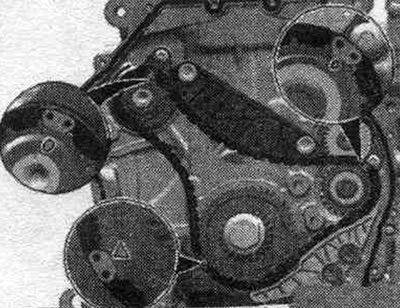 Rotate the intermediate gear and balance shaft until the arrow marks align. The colored timing…