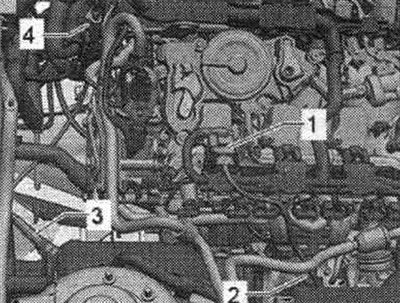 1. Elektrický konektor lambda sondy «G39»; 2. Lambda sonda «G39» a vykurovací prvok lambda sondy…