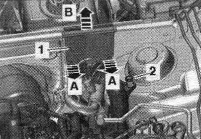 Разблокировать фиксаторы «стрелки А» и снять направляющую кабеля «1» по направлению вверх «стрелка…