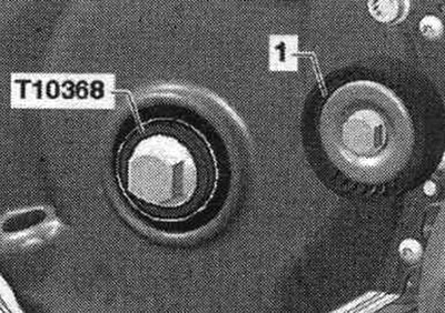 Монтирайте отново болта на амортисьора и шпулата «T10368». За да избегнете регулиране на…